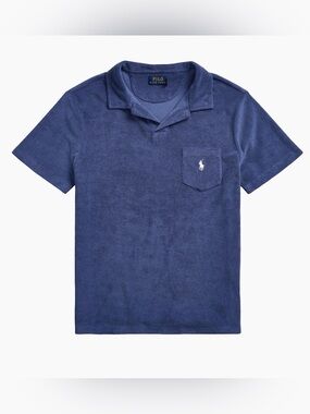 Polo Ralph Lauren Terry Cloth Polo Shirt XL Navy Pocket Short Sleeve NWT